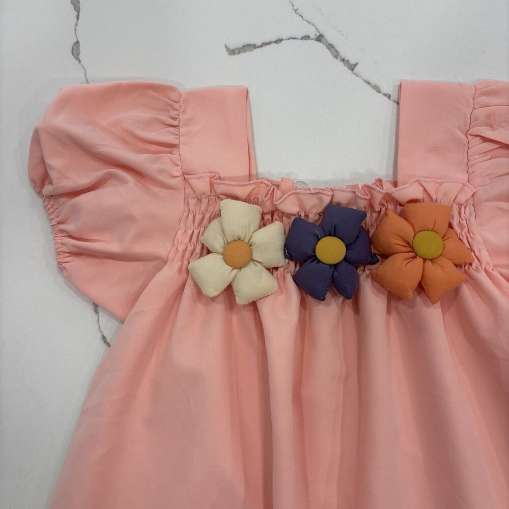 Lola And The Boys Dress Size 8 Pink 3D Flowers Spring Summer NWOT - Picture 3 of 7